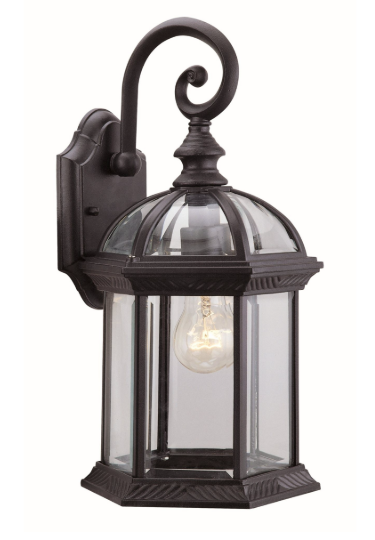 Black Hexagon Decorative Outdoor Sconce