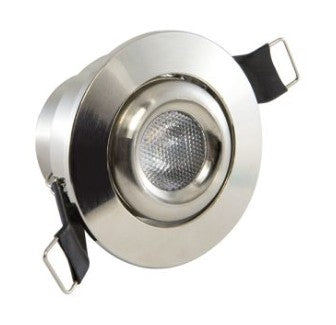 2" Round Recessed Gimbal Puck Light, 12V, 3 Watt, 3000K, Brushed Nickel