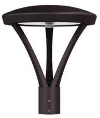 16" 3 Arm Post Top Tunable Lamp, Black