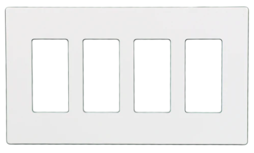 Kora 4-Gang Screwless Wall Plate, White