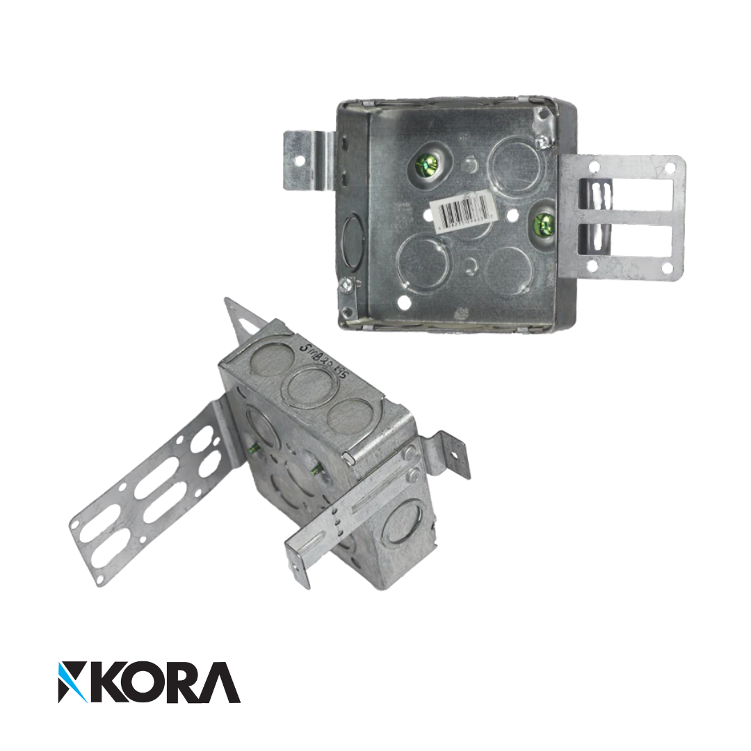Steel Stud Shallow Metal Junction Box With KO <br>4'' X 4'' X1-1/2''