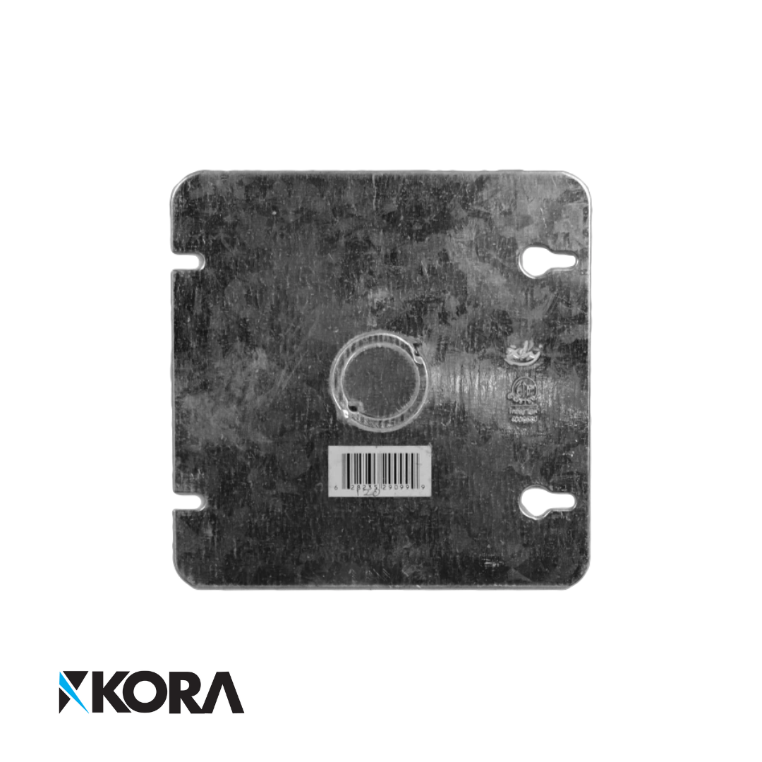 4'' 11/16'' Square Blank Cover Plate <br>With 1/2''-3/4'' KO