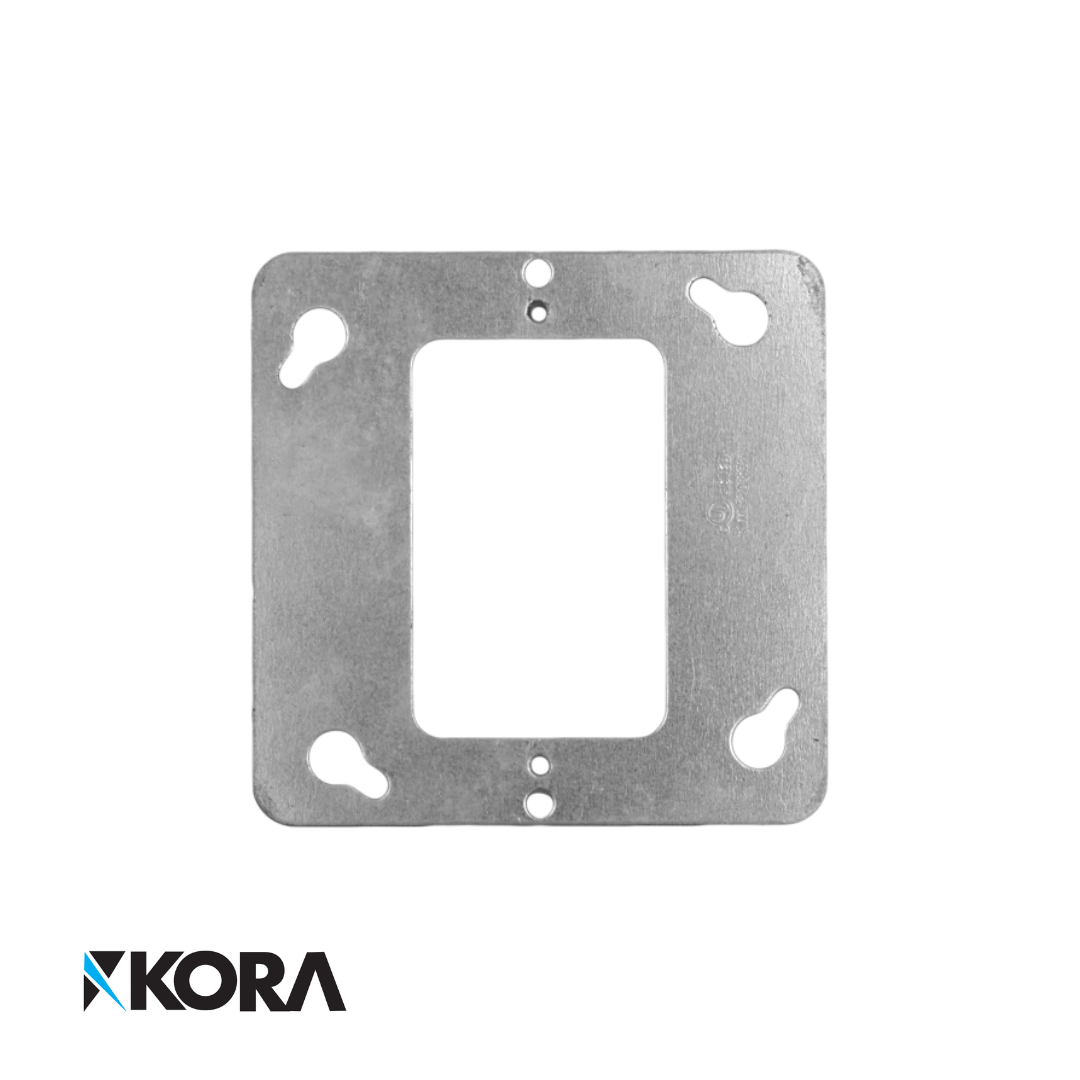 4'' Square Flat Cover Plate <br>One Device
