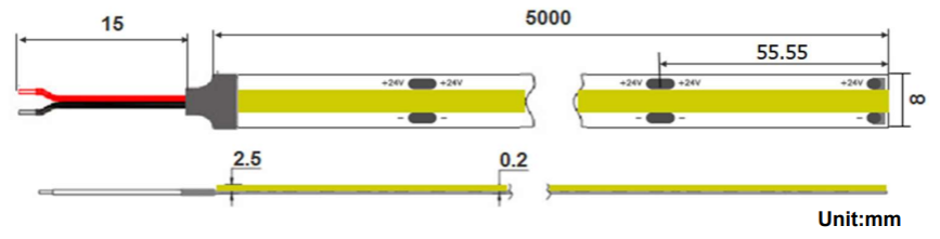 Eco Lighting Cost Effective Spotless COB LED Tape Light, Constant Voltage (5M reels)