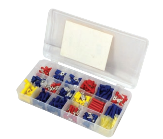 Terminal Kit c/w Plastic Case & Tool, 175pc Assorted