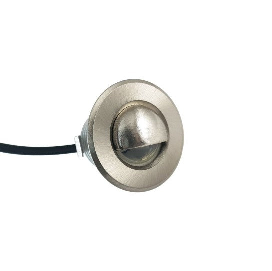 Lumenstar Brushed Nickel Scoop Trim for RD12 1-9/16" Round Puck Light – Recessed Installation