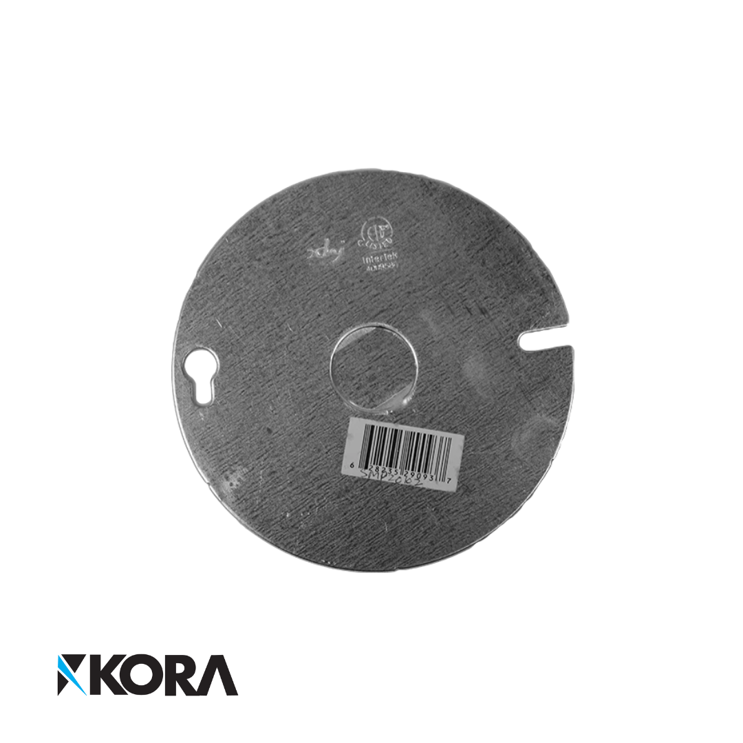 4'' Round Blank Cover Plate <br>With 1/2'' KO