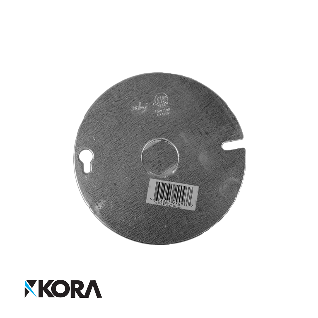 4'' Round Blank Cover Plate With 1/2'' KO