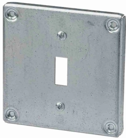 Toggle Switch Metal Cover Plate for 4" Metal Box