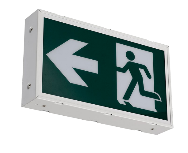 TuroLight Steel Green Running Man Emergency Exit Sign with Battery Backup