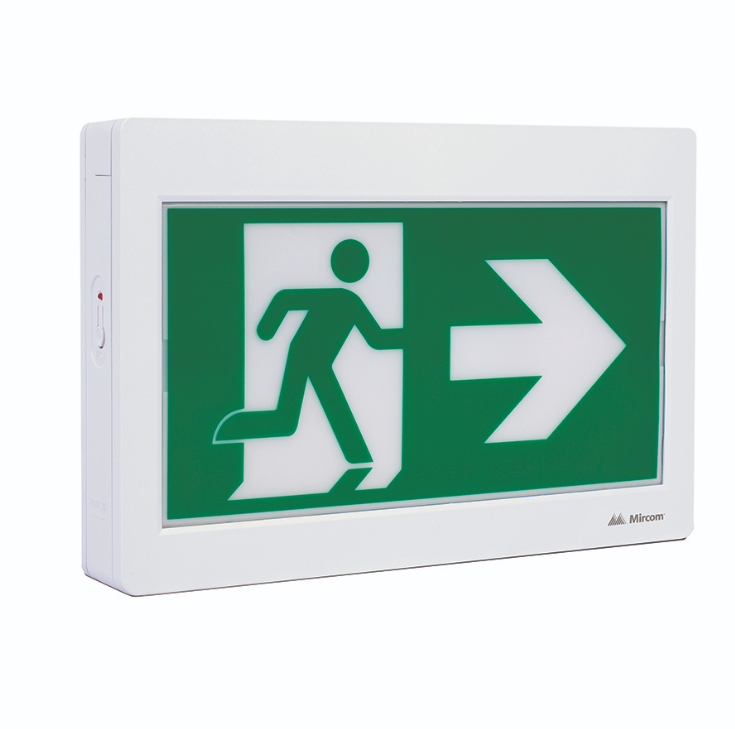 Mircom Thermoplastic Running Man Exit Sign