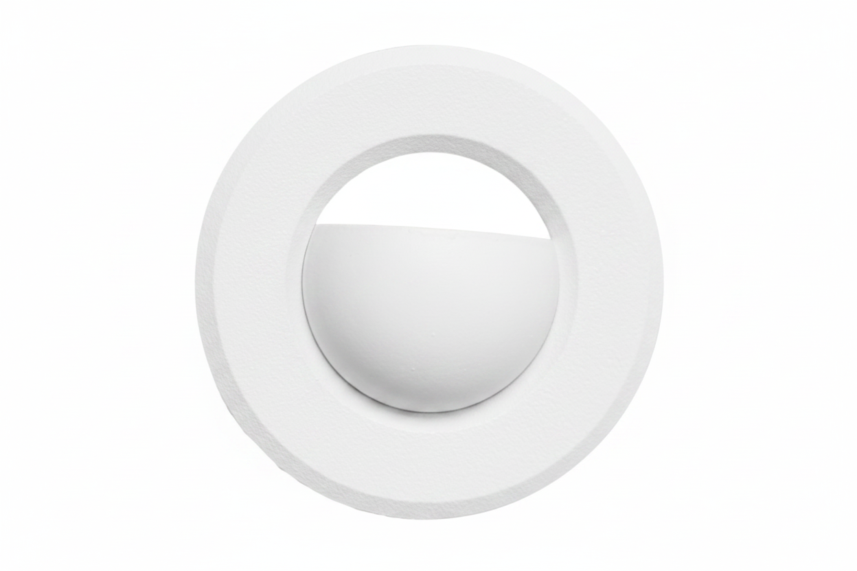 Lumenstar White Scoop Trim for RD12 1-9/16" Round Puck Light – Recessed Installation